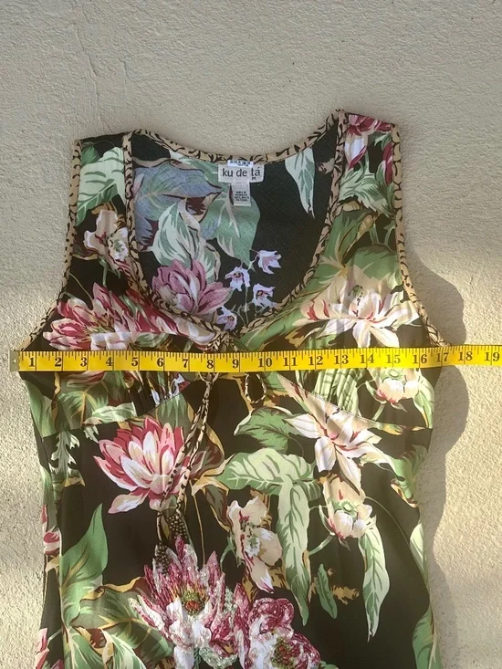 Vintage KU DE TA Tropical Hawaiian Maxi Dress, Size M - Picture 9 of 11